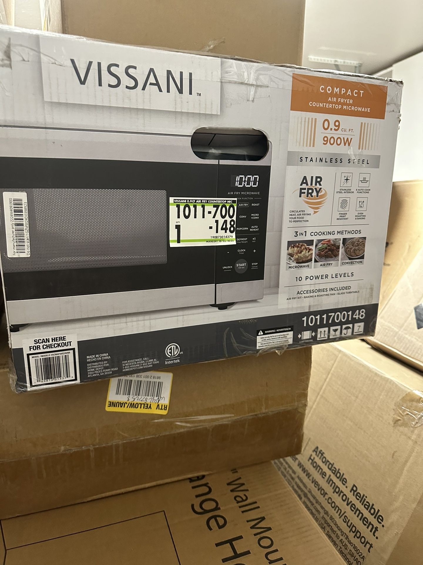 Vissani 0.9 cu. ft. Countertop Microwave