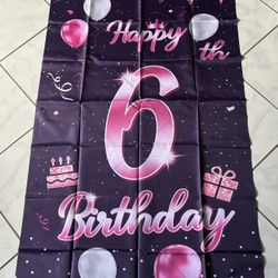 Backdrop Banner 6th Birthday