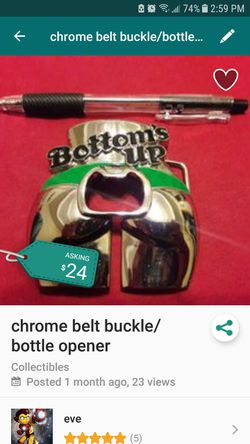 chrome belt buckle/bottle opener