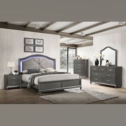 Silverton LED King Or Queen 7pc Bedroom Collection Complete Set