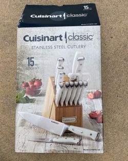 Heavy duty Cuisinart Classic Triple Rivet 15-Pc Knife Block Set – Incomplete, 8 Pieces (7 knives and block