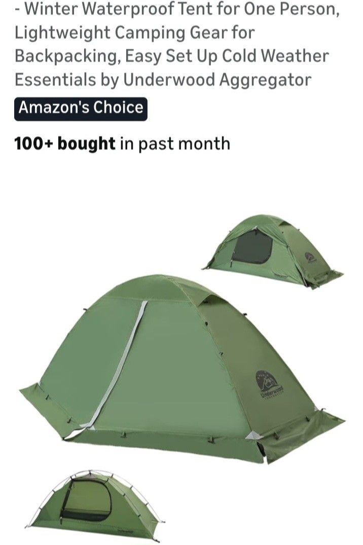 One Man Tent And Sleeping Bag