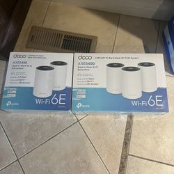 DECO AXE5400 Mesh WiFi Everywhere.  Two Boxes New Unopened Total Of 5 Devices.