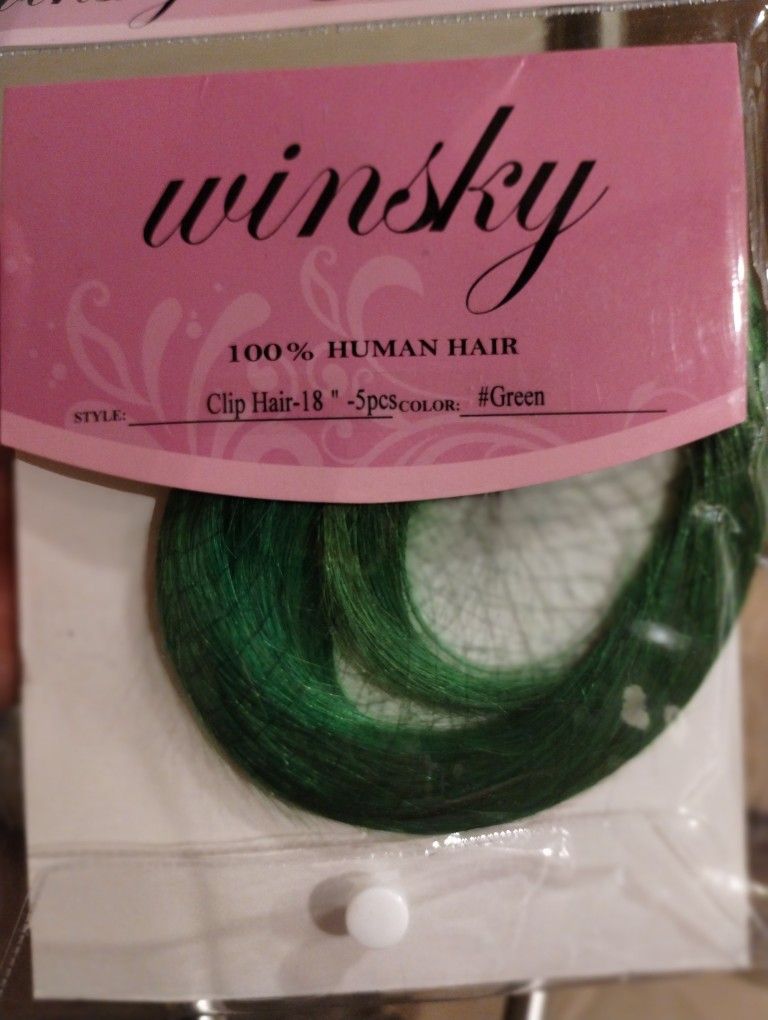 Extensions Green 100% Human Hair