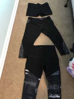 2 size S workout pants and 1 small shorts