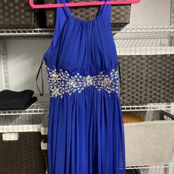 Royal Blue Dress With Gems