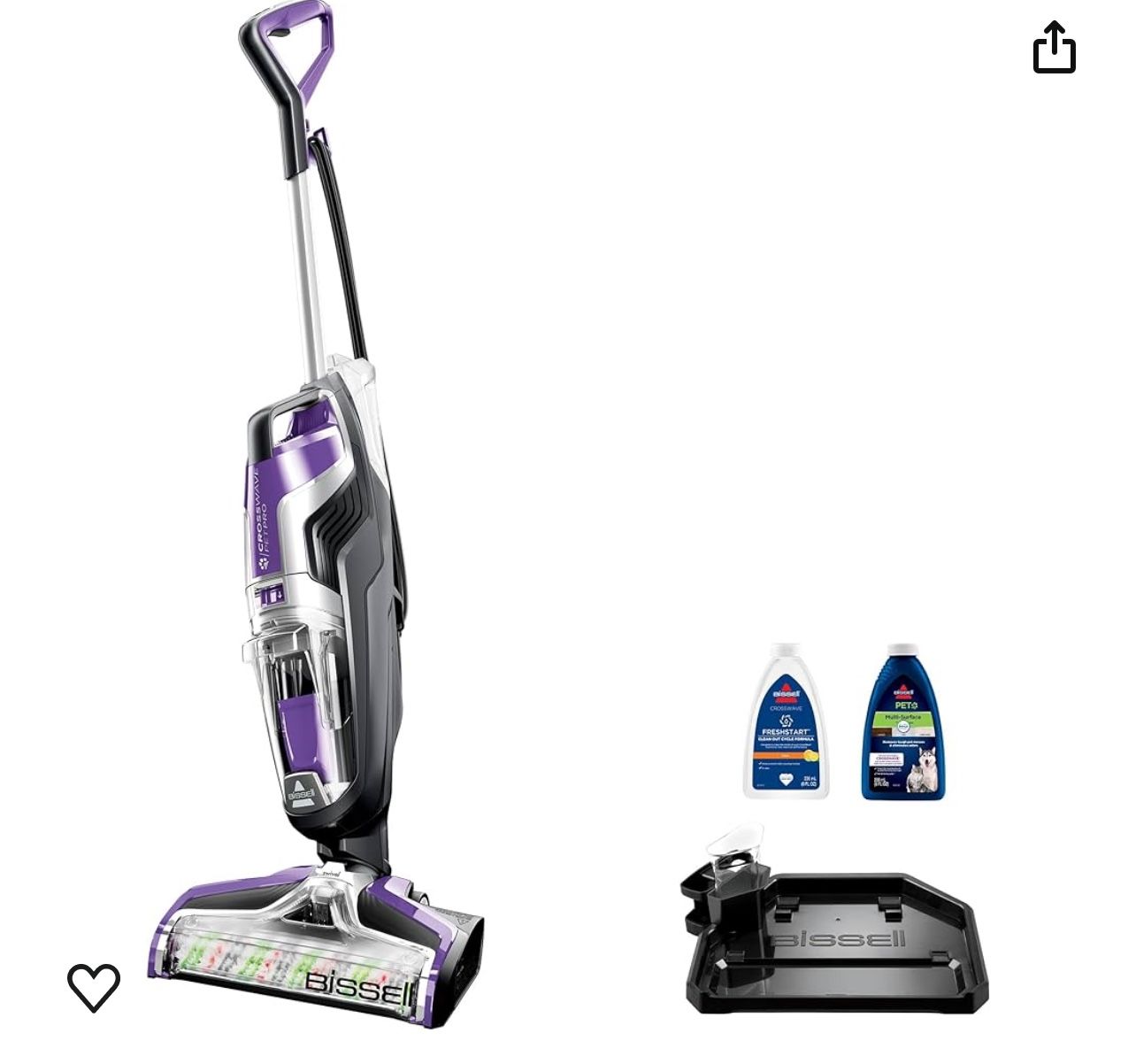 BISSELL Crosswave Pet Pro All in One Wet Dry Vacuum Cleaner and Mop for Hard Floors and Area Rugs, Purple, 2306A