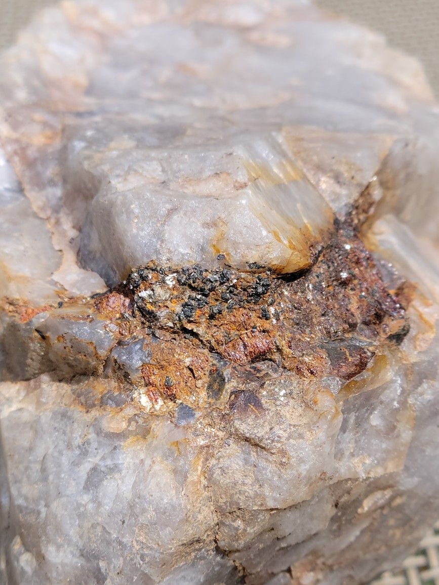 Rare Smoky Quartz With Hematite And Spessartine Garnet Inclusions Crystal Rock