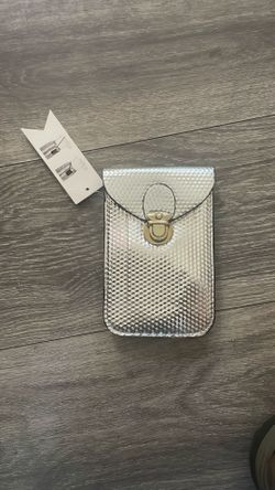 Young Miss Silver Faux Leather Shoulder Bag-Removable Strap-2 Compartments