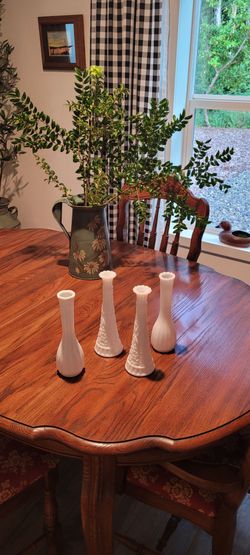 Beautiful milk glass vases