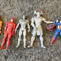 LOT OF 14 DC/MARVEL ACTION FIGURES