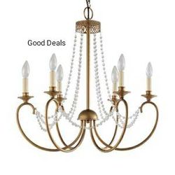 Hampton Bay Estelle 6-Light Gold Hanging Chandelier -
