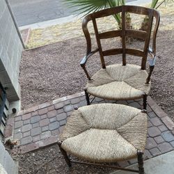 Vintage ladder back chair and ottoman- EUC!!