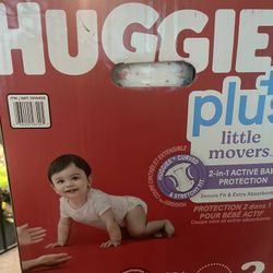  Huggies Plus Little Movers diapers, size 3. 