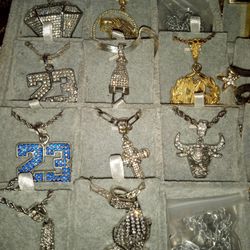 Rope Chains Individually Sold With Iced Out Charms Stainless Steel Chains And Charms With Qz Diamonds