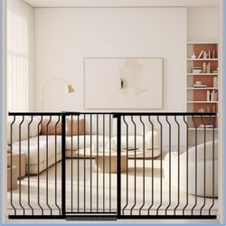 40.55" Extra Tall Baby  Gate, 57.48-74.4" Extra Wide Dog Gate , Pressure Mounted Pet Gate