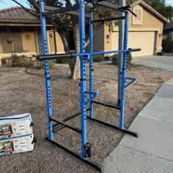 Primy 1000lb Capacity Power Rack, Rack Cage for Weight Training, Adjustable Squat Stand Rack for Home Gym Equipment, Lifting Cage with barbell. **no w