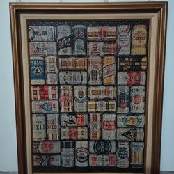Masterpiece Canvas Panel Oil & Acrylics Puzzle Beer Cans Large Framed

