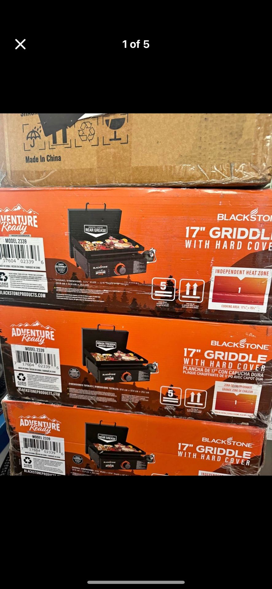 Blackstone Adventure Ready 17" Propane Griddle with Hard Cover