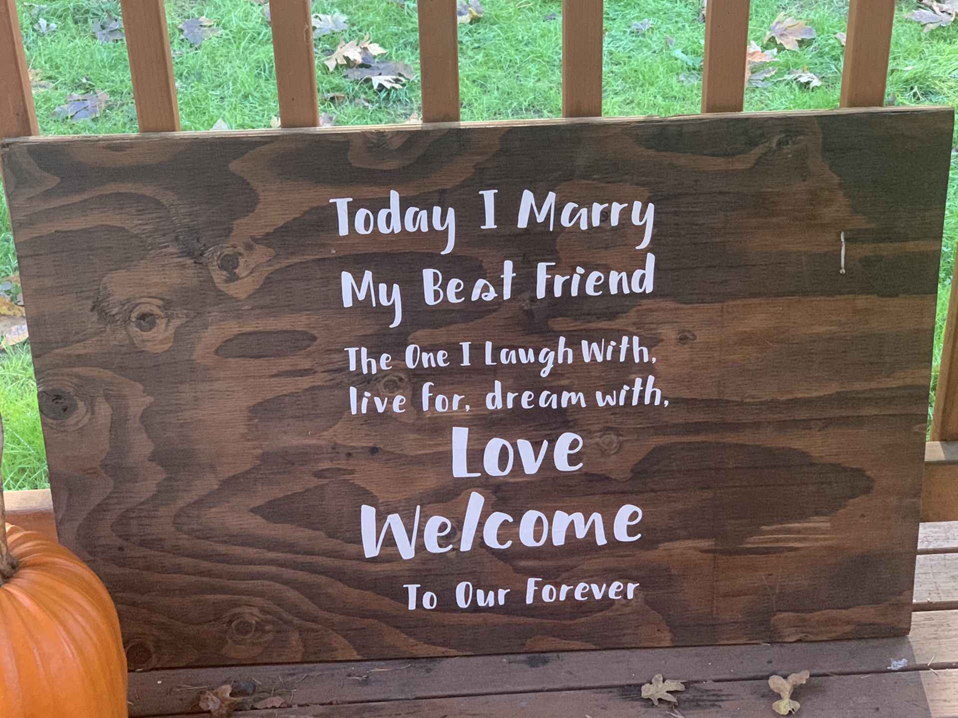 Large wedding sign