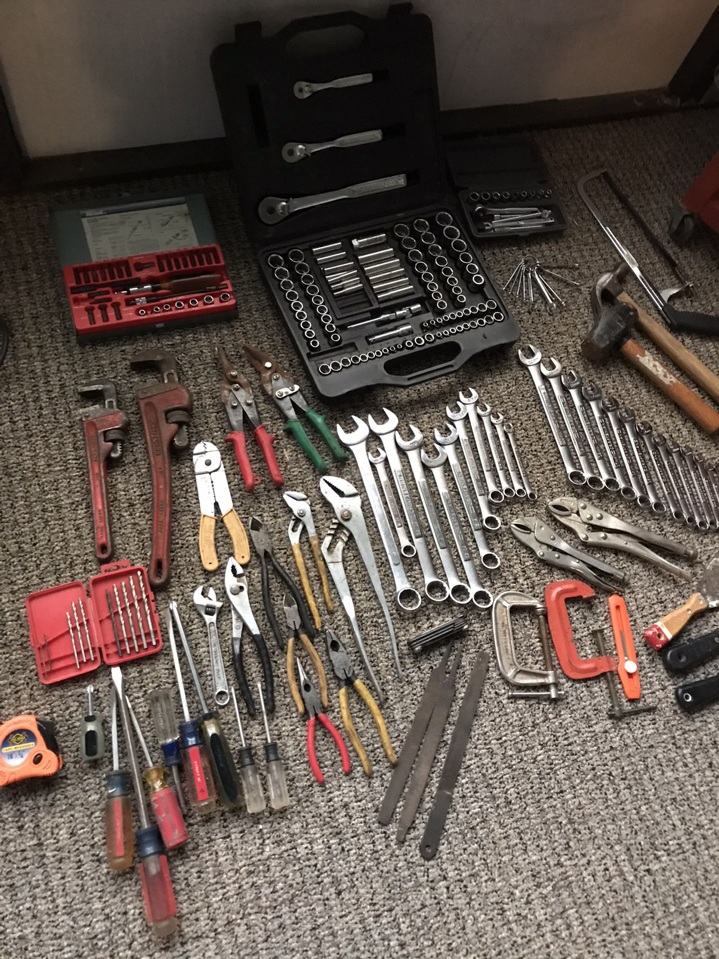 Power tools, hand tools and toolbox