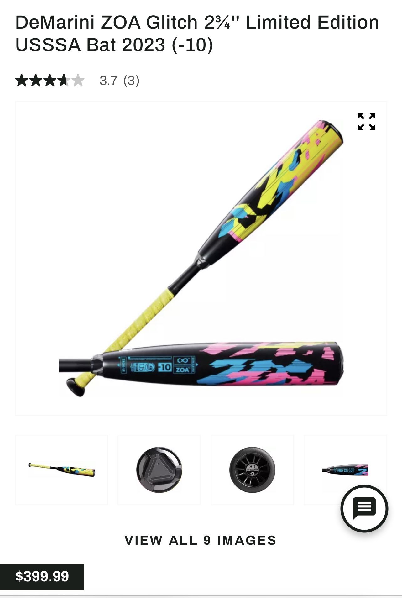 DeMarini ZOA GLITCH  USSSA (-10)