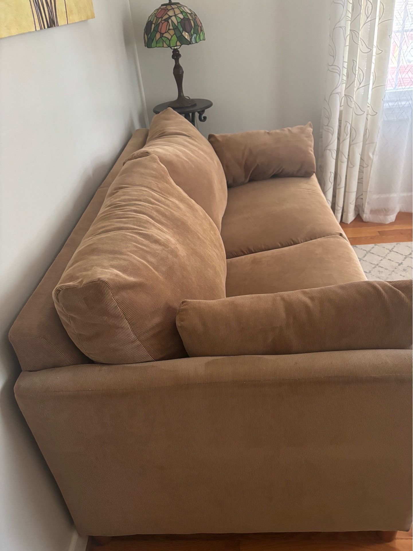 Lazy-boy slipper sofa, light brown
