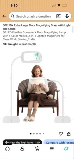 Brand New 30X/10X LED Magnifying Floor Lamp – $35