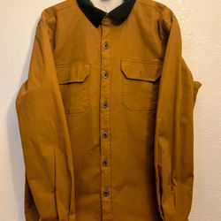 Tailor Vintage Mens Brown Canvas Barn Shirt Jacket Shacket Size Large
