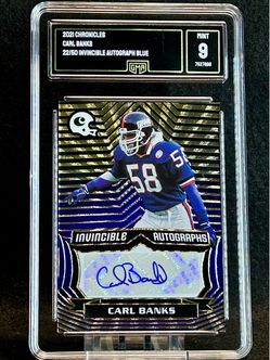 2021 Chronicles 🔥 Carl Banks 🔥 Invincible Auto Blue 22/50 GMA 9 Mint 💎 - New York Giants