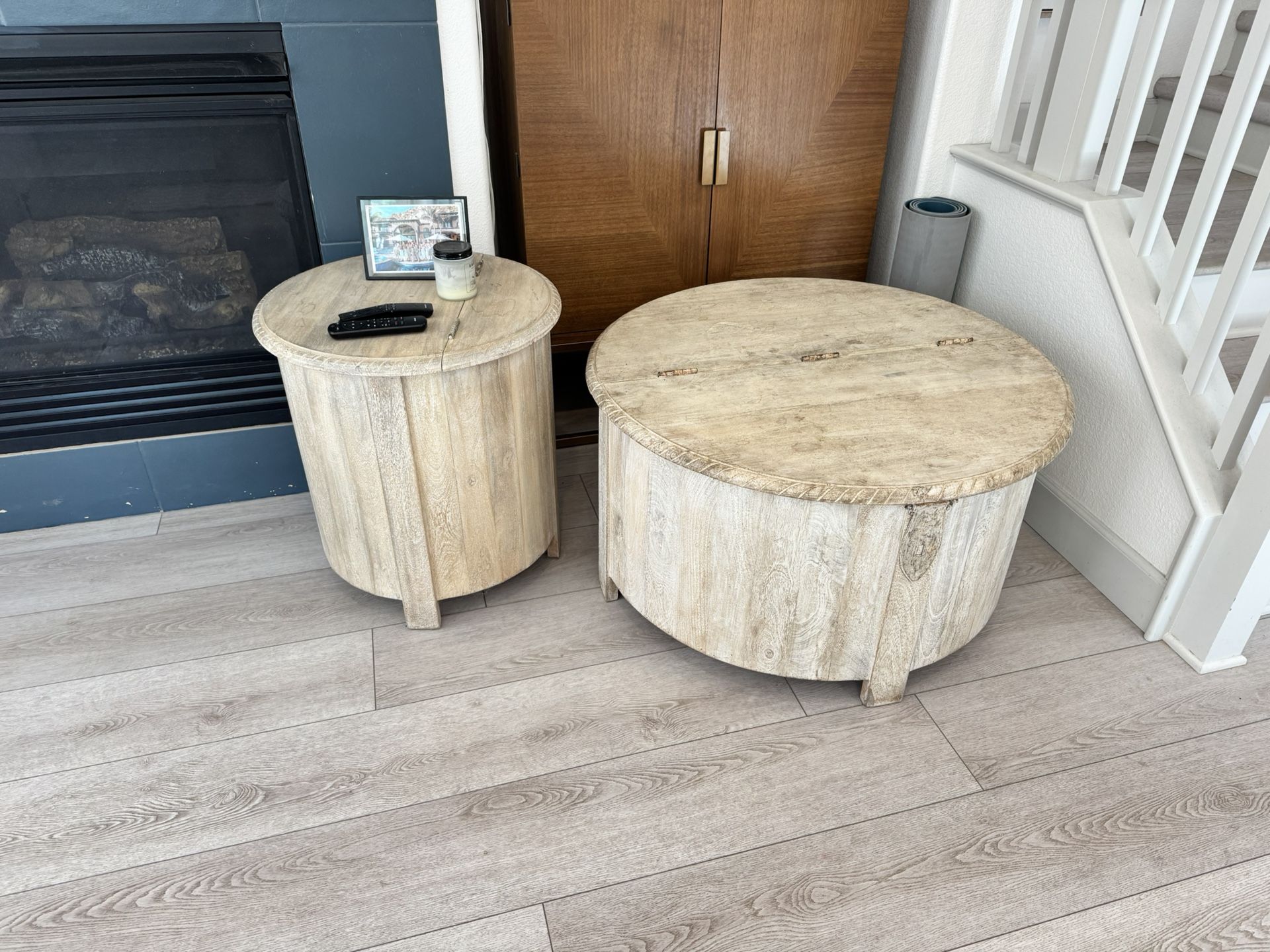 End Table And Ottoman Set