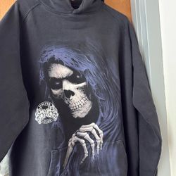 DARCSPORT Skull Heaven Has to Wait hoodie - Size XL