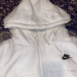 Nike Therma Fit Parka Jacket Insulated Hooded White Oversized Long Coat New Size 1X