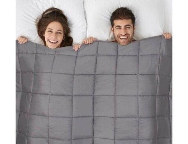 ⚡45#16 $20 Charcoal Weighted Blanket (60" x 80",17 lbs) 100% Cotton Luxury Weighted Blanket