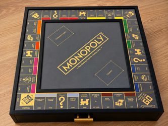 MONOPOLY Luxe Edition – Luxury Wooden Collector’s Board Game – Blue & Gold