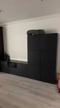 IKEA Besta Black Storage Cabinet Unit