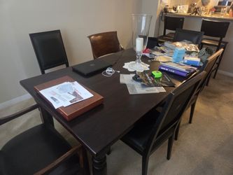 Wood dining set made from shipwreck
