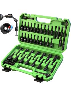 55-Piece Magnetic Nut Driver Set, Metric & SAE 1/4" Hex Shank, Impact Socket Adapters, Snappy Driver Bits, Drill Bit Extension, 14PCS Screwdriver Bit