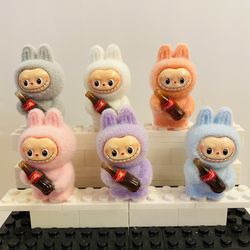 Colorful Labubu Figurines with Coke | Cute Toy Figures Decorations & Display