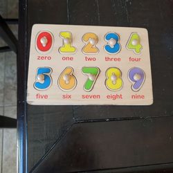 Wood Number Puzzle With Knobs