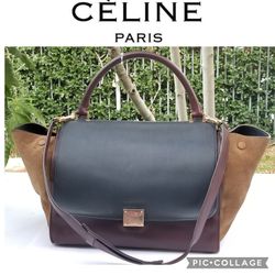 Authentic Celine  Paris  Trapeze  satchel handbag
