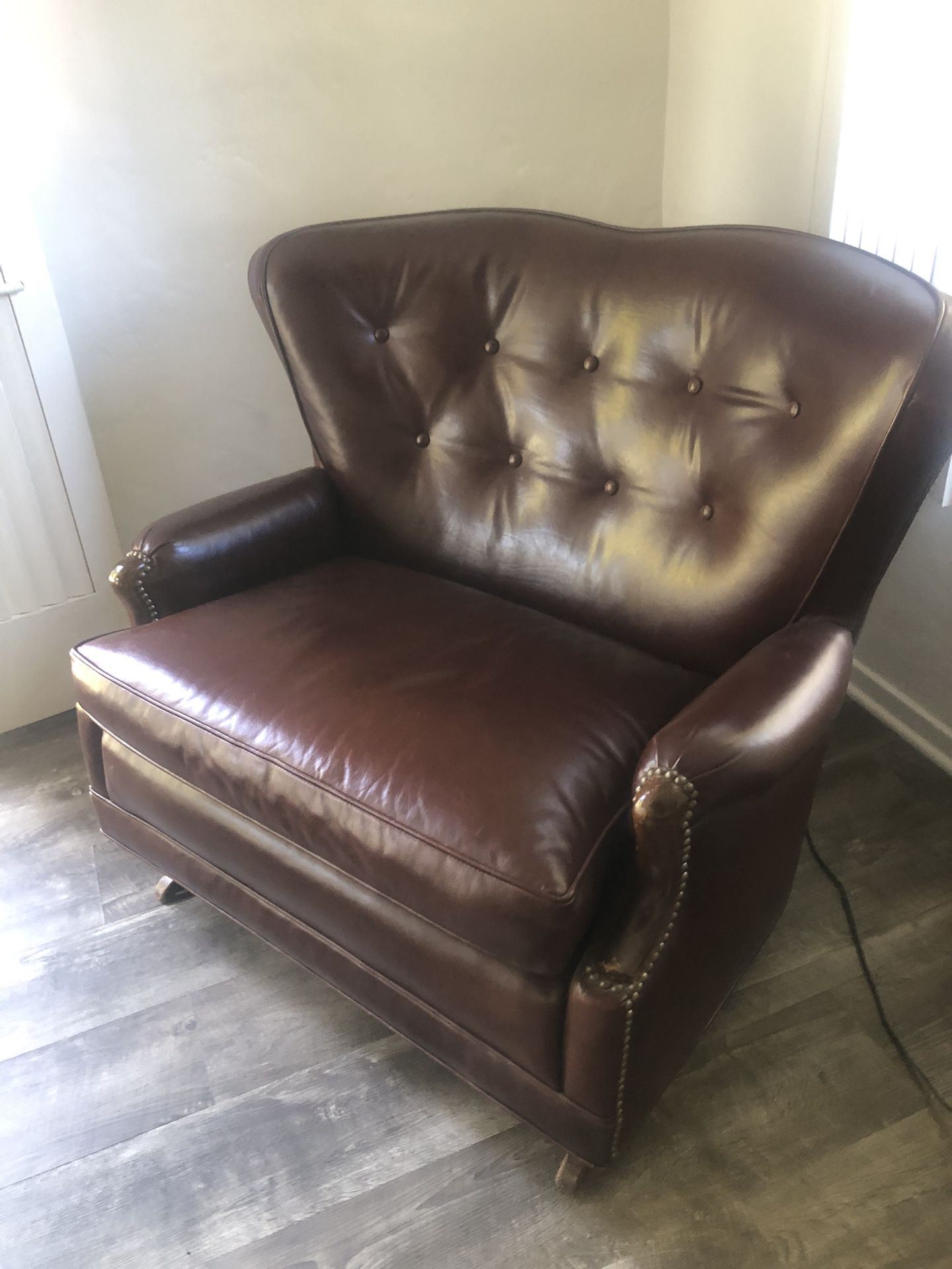 Oversized Leather Rocking Chair 