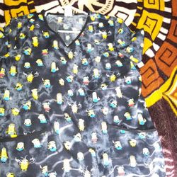 Large Minion Scrub Top 