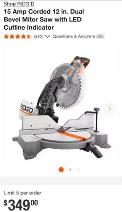 RIDGID 12" Dual Bevel Miter Saw