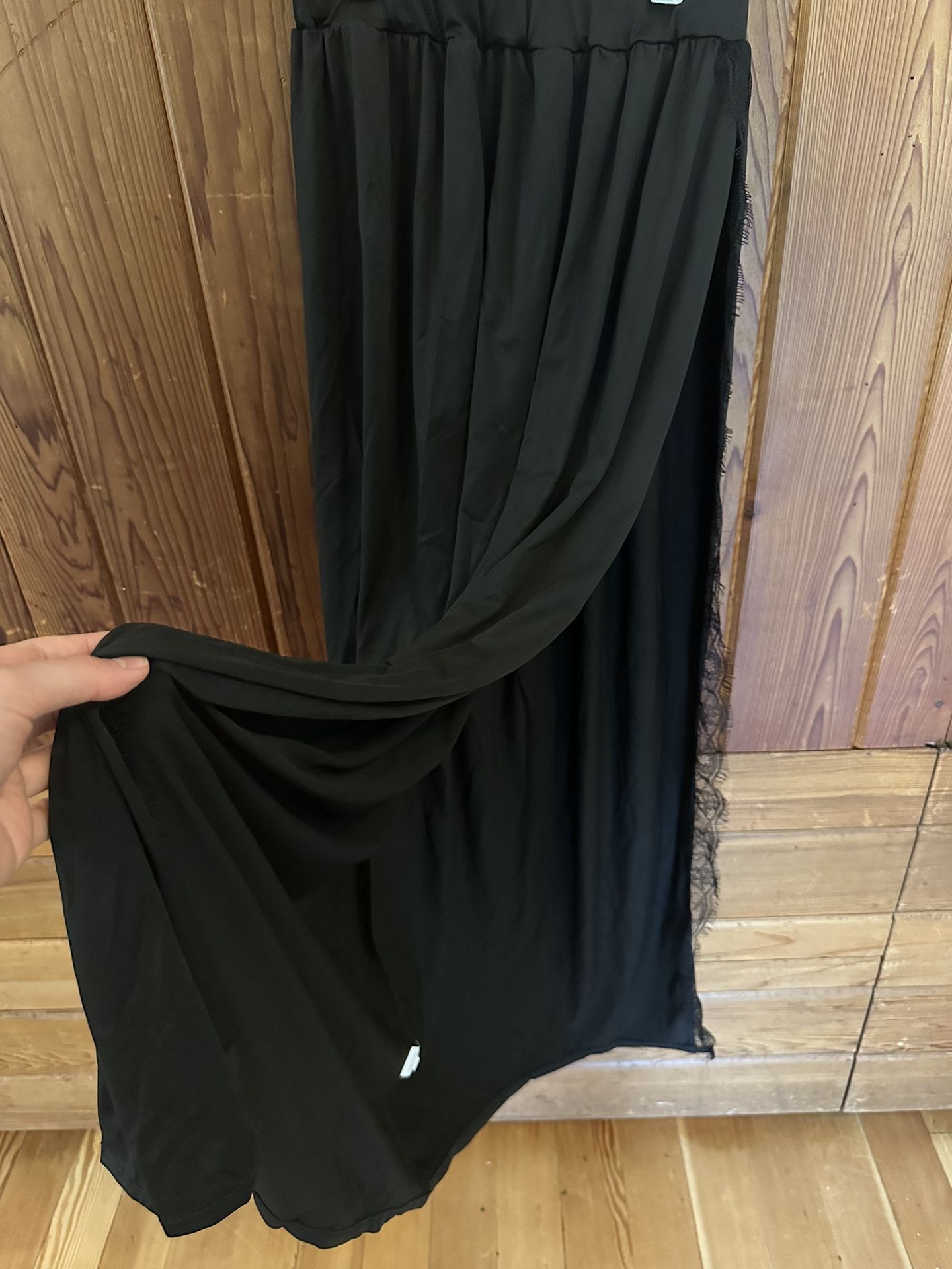 Long Black Skirt with Lace