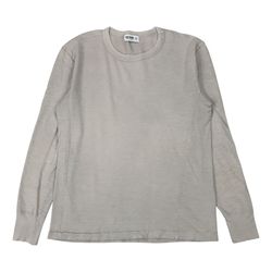 Buck Mason Long Sleeve Shirt Mens Medium M Gray Curved Hem Crewneck Tee BM USA