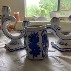 Ceramic Candle Holders $10/1 Precious Cobalt