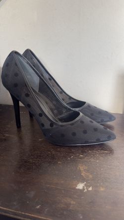 CHARLES by Charles David Size 11 SHEER BLACK POLKA DOT HIGH HEELS PUMPS