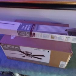 Brand New In Box Ceiling Fan And Veryical Blinds Kit