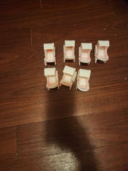 Handmade Miniature Baby Carriage Figurines Set of 7